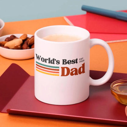 TO THE BEST DAD EST 2025 MUG - GIFT FROM DAUGHTER - TWINEHEARTS