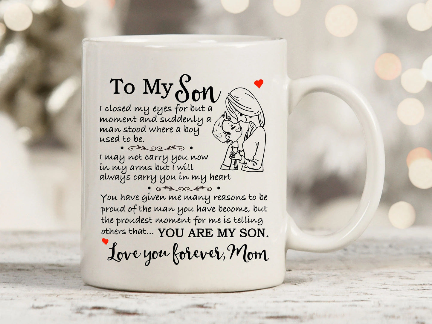 TO SON MUG 00 - GIFT FROM MOM - TWINEHEARTS