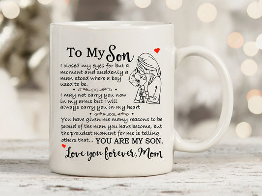TO SON MUG 00 - GIFT FROM MOM - TWINEHEARTS