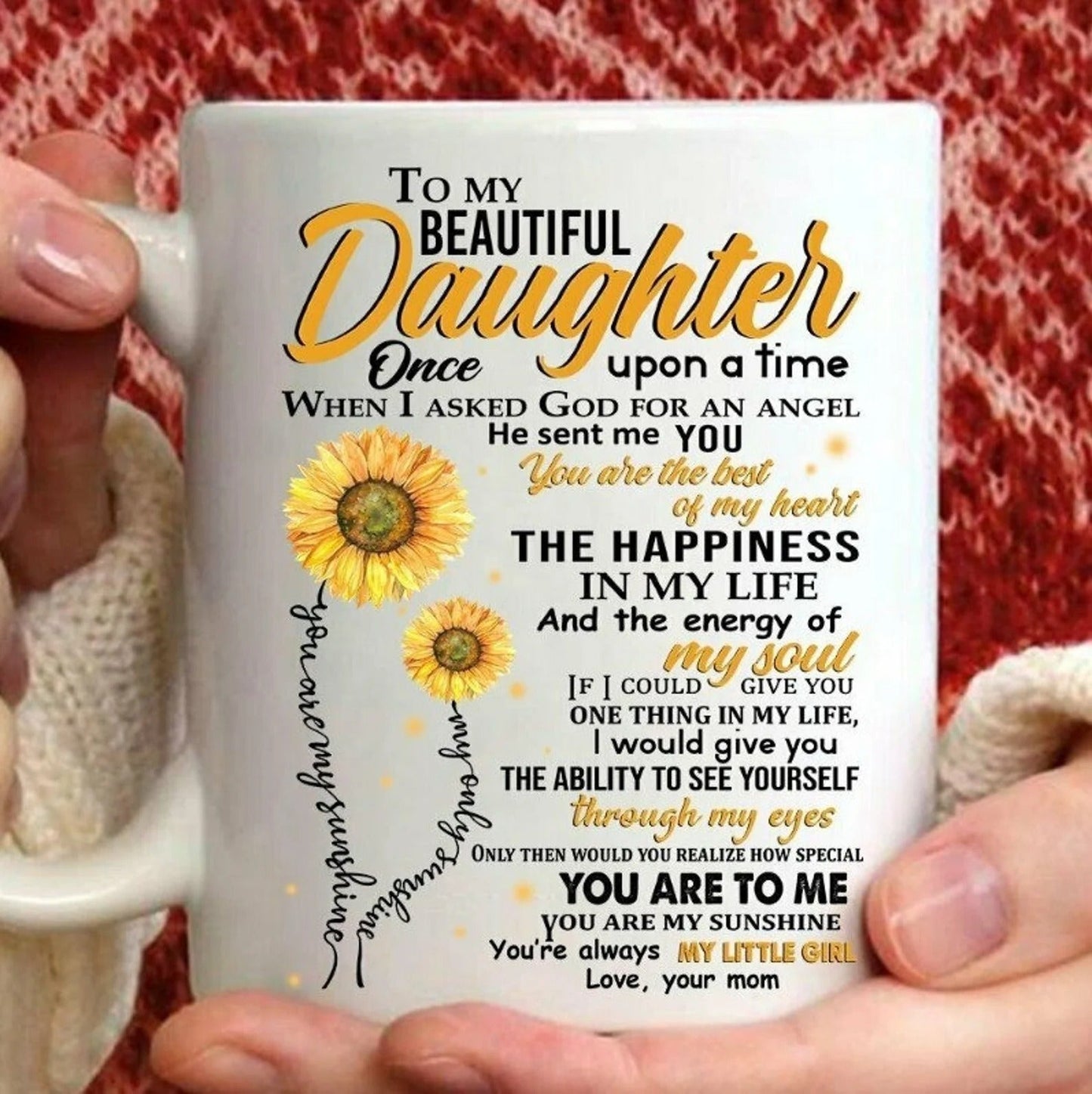 TO DAUGHTER MUG 00- GIFT FROM MOM - TWINEHEARTS