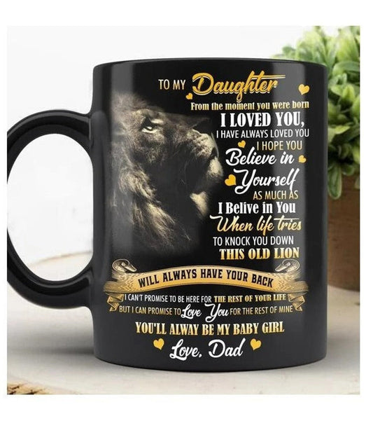 TO DAUGHTER LION MUG - GIFT FROM DAD - TWINEHEARTS