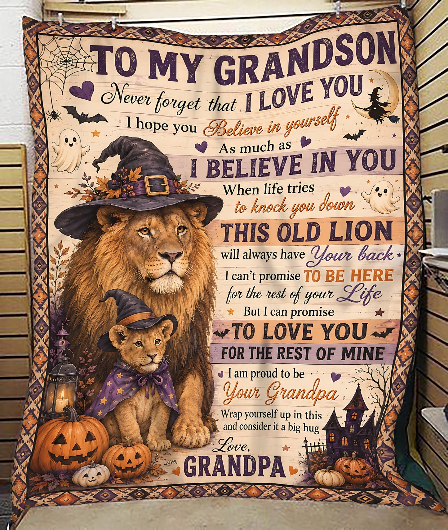 Halloween Blanket Gift for Your Grandson - From Grandpa (SKU2607-243)