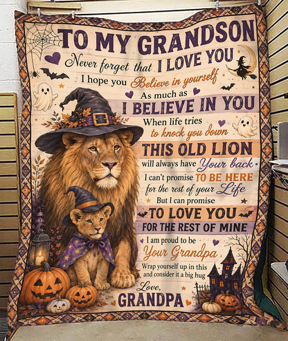 Halloween Blanket Gift for Your Grandson - From Grandpa (SKU2607-243)