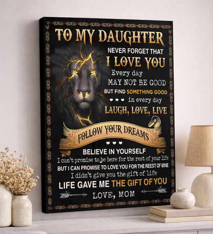 CANVAS FOR DAUGHTER - BEST GIFT FROM MOM - TW07-00 (SKU2604-150)