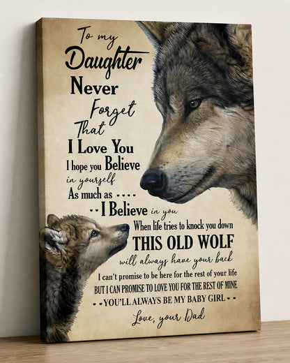 CANVAS FOR DAUGHTER - BEST GIFT FROM DAD - TW07-00 (SKU2605-51)