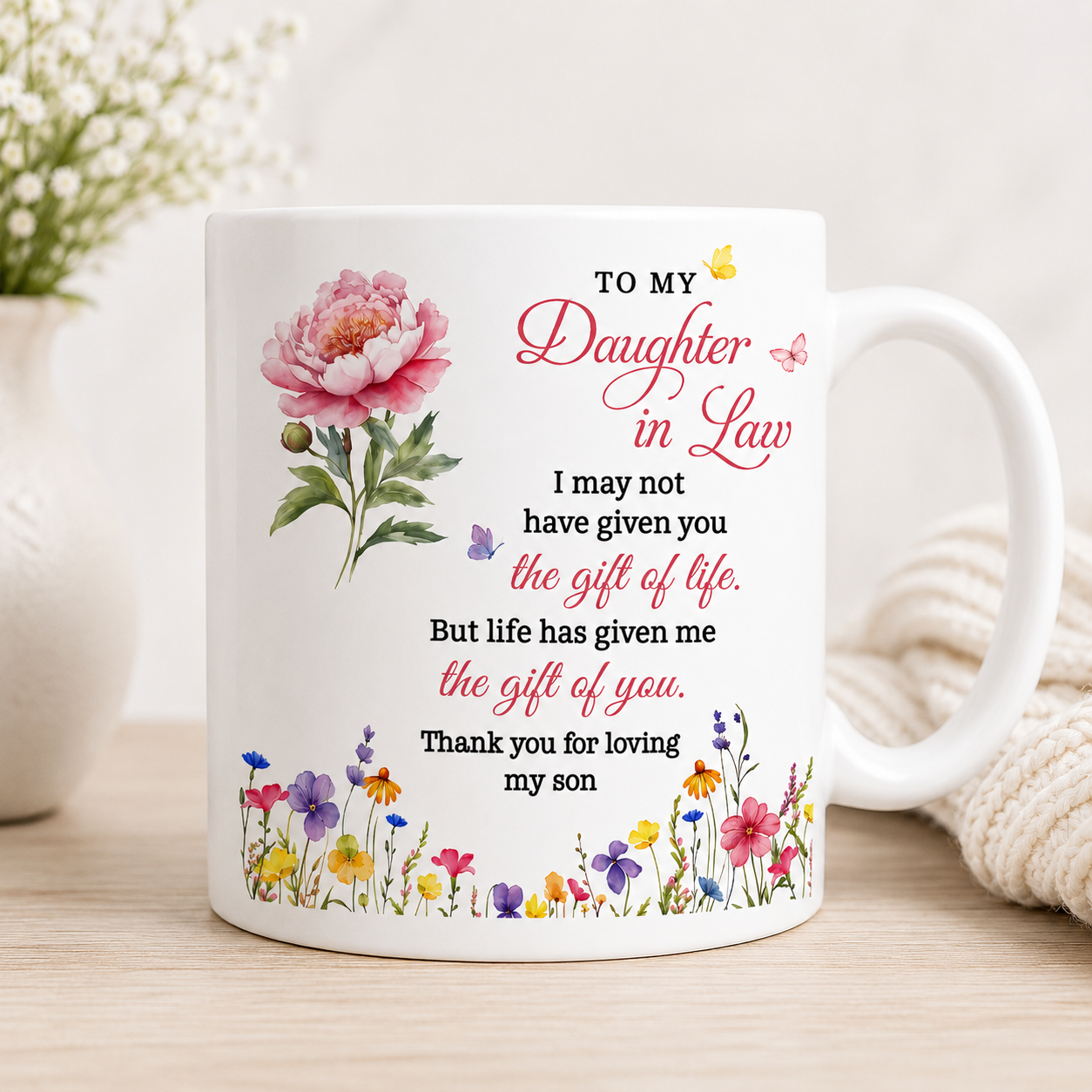 BEAUTIFUL MUG FOR DAUGHTER IN LAW - GIFT FROM MOM TW07-00 (SKU2607-33)