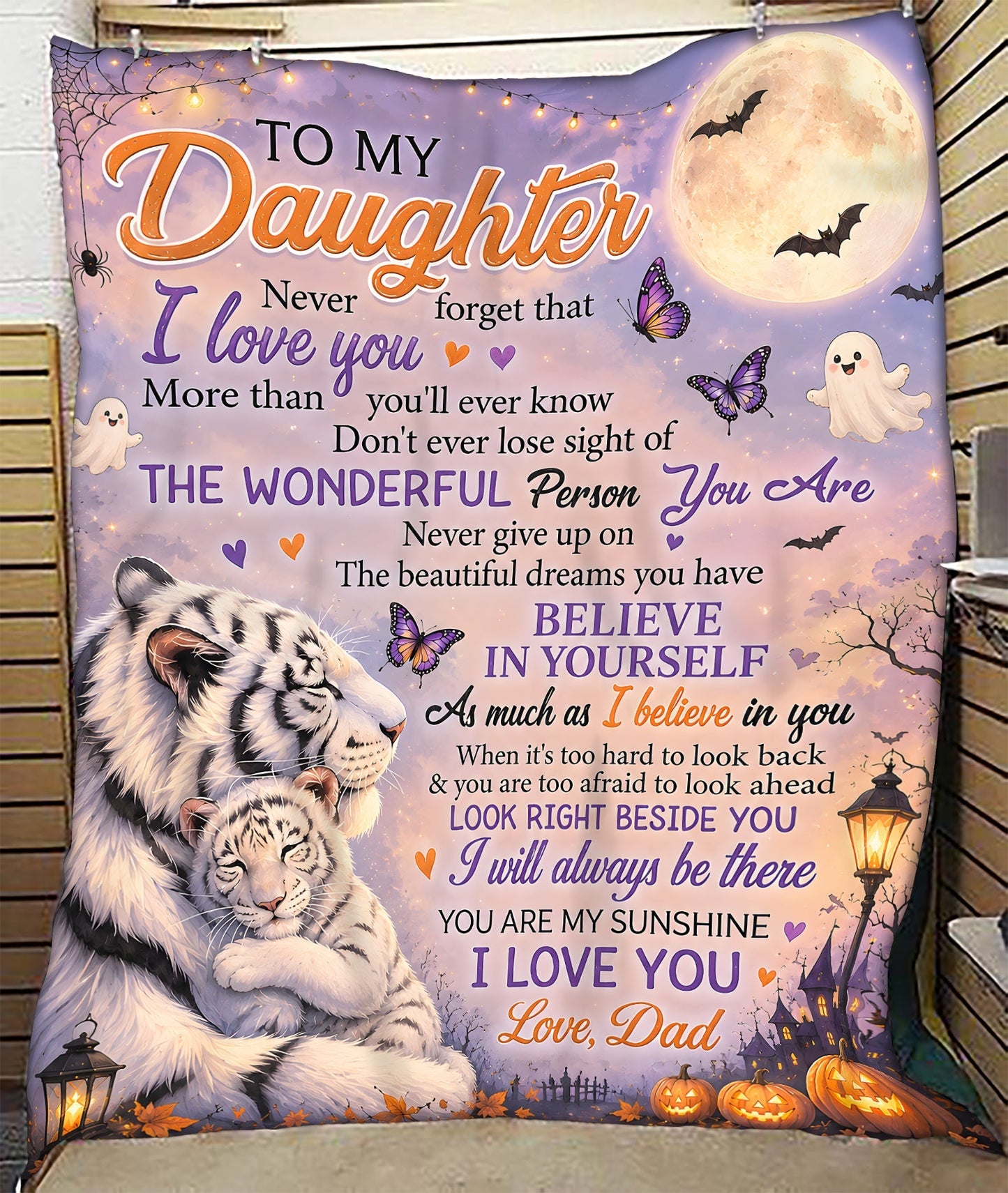 Halloween Blanket Gift for Your Daughter- From Dad (SKU2607-242)