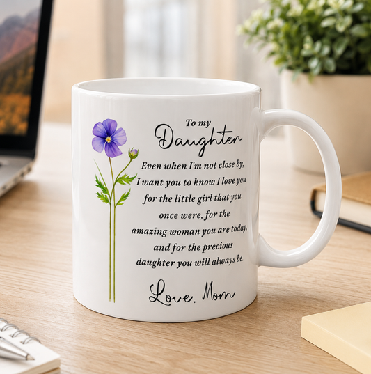 BEAUTIFUL MUG FOR DAUGHTER - GIFT FROM MOM TW00 (SKU2607-18)