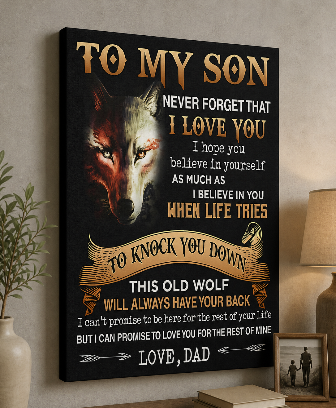 CANVAS FOR SON - BEST GIFT FROM DAD - TW07-00 (SKU2605-27)