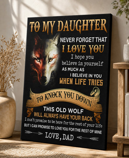 CANVAS FOR DAUGHTER - BEST GIFT FROM DAD - TW07-00 (SKU2605-29)