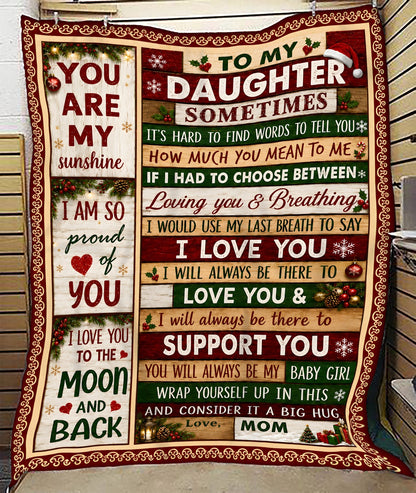 Merry Christmas Blanket Gift for Your Daughter From Mom- Noel (SKU2607-246)