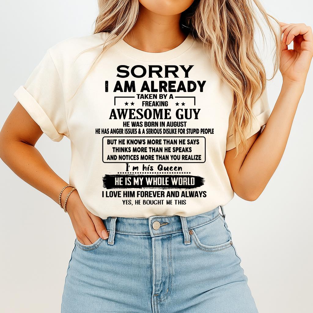 August - Awesome Guy - Perfect gift for your girlfriend or wife (SKUT08-11-08)