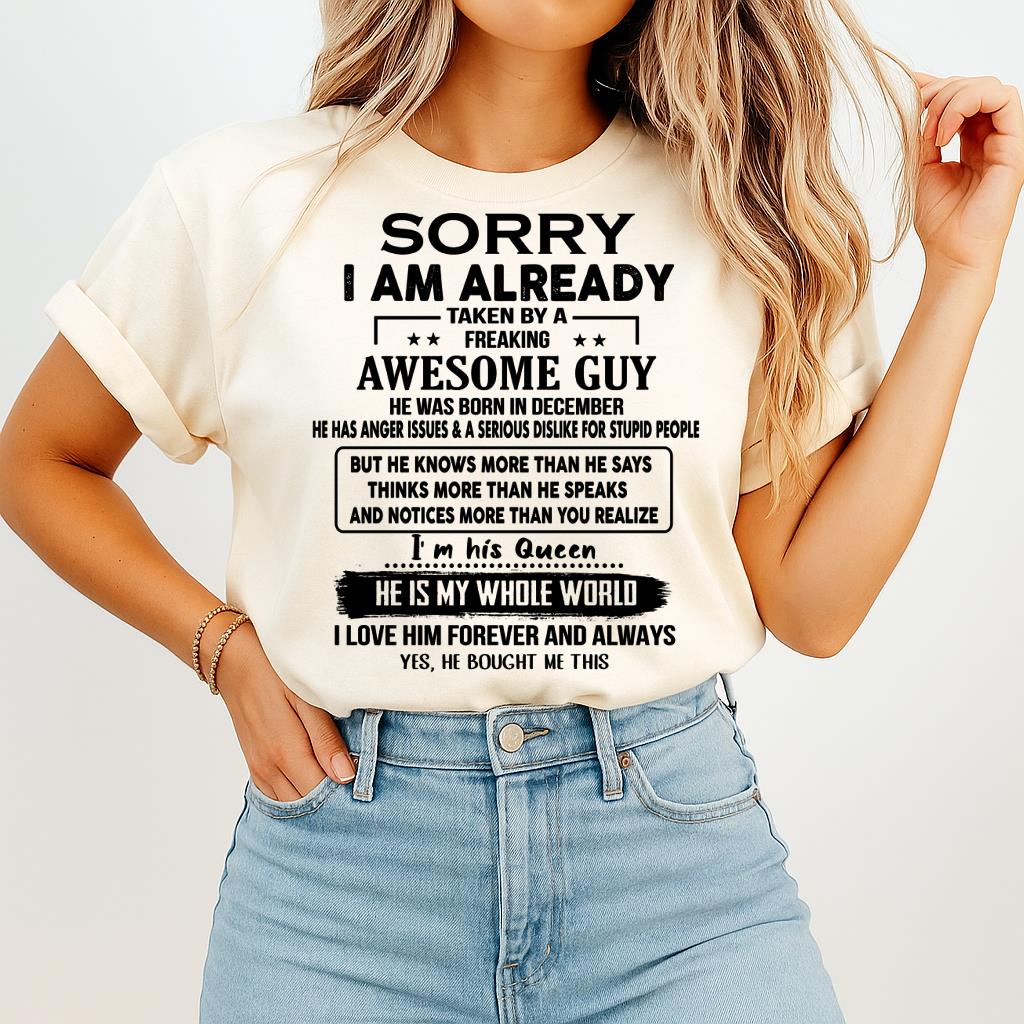 December - Awesome Guy - Perfect gift for your girlfriend or wife (SKUT08-11-12)