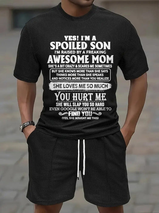 tw00 - YES! I'M A SPOILED SON I'M RAISED BY A FREAKING AWESOME MOM - Birthday Gift From Mom / Woman A09-739