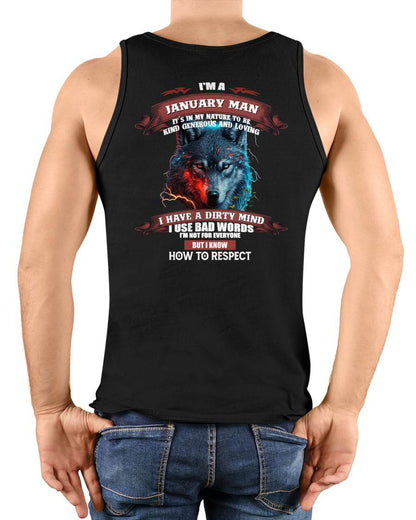 JANUARY - KNOW HOW TO RESPECT - BIRTHDAY T-SHIRT FOR MEN - NTTD01 (SKU12-162-01)