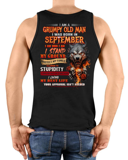 SEPTEMBER - GRUMPY OLD MAN - BIRTHDAY T-SHIRT FOR MEN - NTTD09 (SKU26T-01132-09)