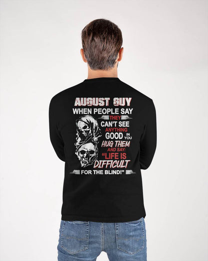 AUGUST -  HUG THEM AND SAY... - BIRTHDAY T-SHIRT FOR MEN - NTTD08 (SKU12-253-08)