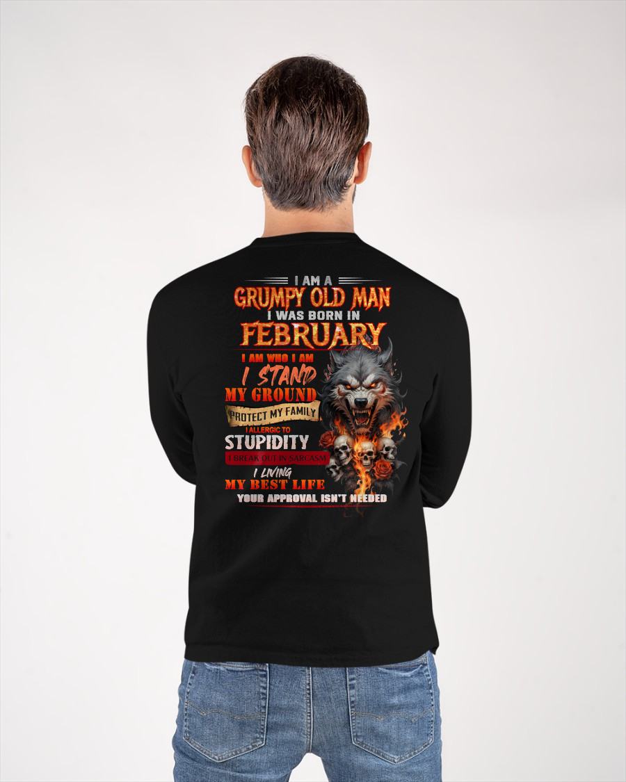 FEBRUARY - GRUMPY OLD MAN - BIRTHDAY T-SHIRT FOR MEN - NTTD02 (SKU26T-01132-02)