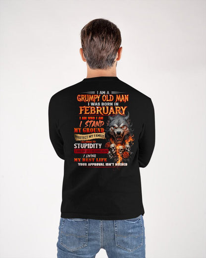 FEBRUARY - GRUMPY OLD MAN - BIRTHDAY T-SHIRT FOR MEN - NTTD02 (SKU26T-01132-02)