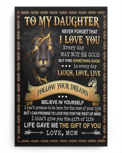 CANVAS FOR DAUGHTER - BEST GIFT FROM MOM - TW07-00 (SKU2604-150)