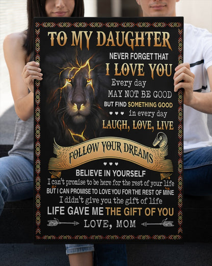 CANVAS FOR DAUGHTER - BEST GIFT FROM MOM - TW07-00 (SKU2604-150)
