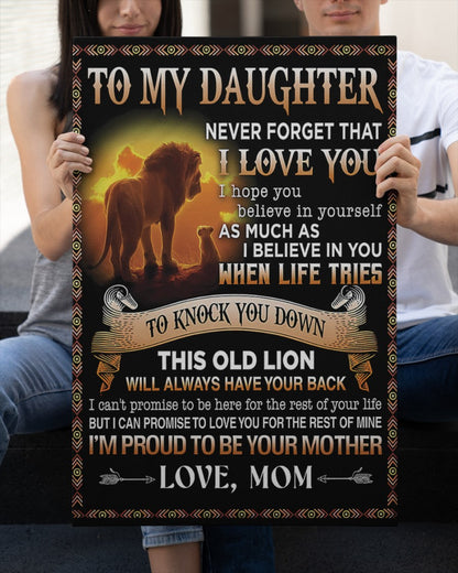CANVAS FOR DAUGHTER - BEST GIFT FROM MOM - TW07-00 (SKU2604-151)