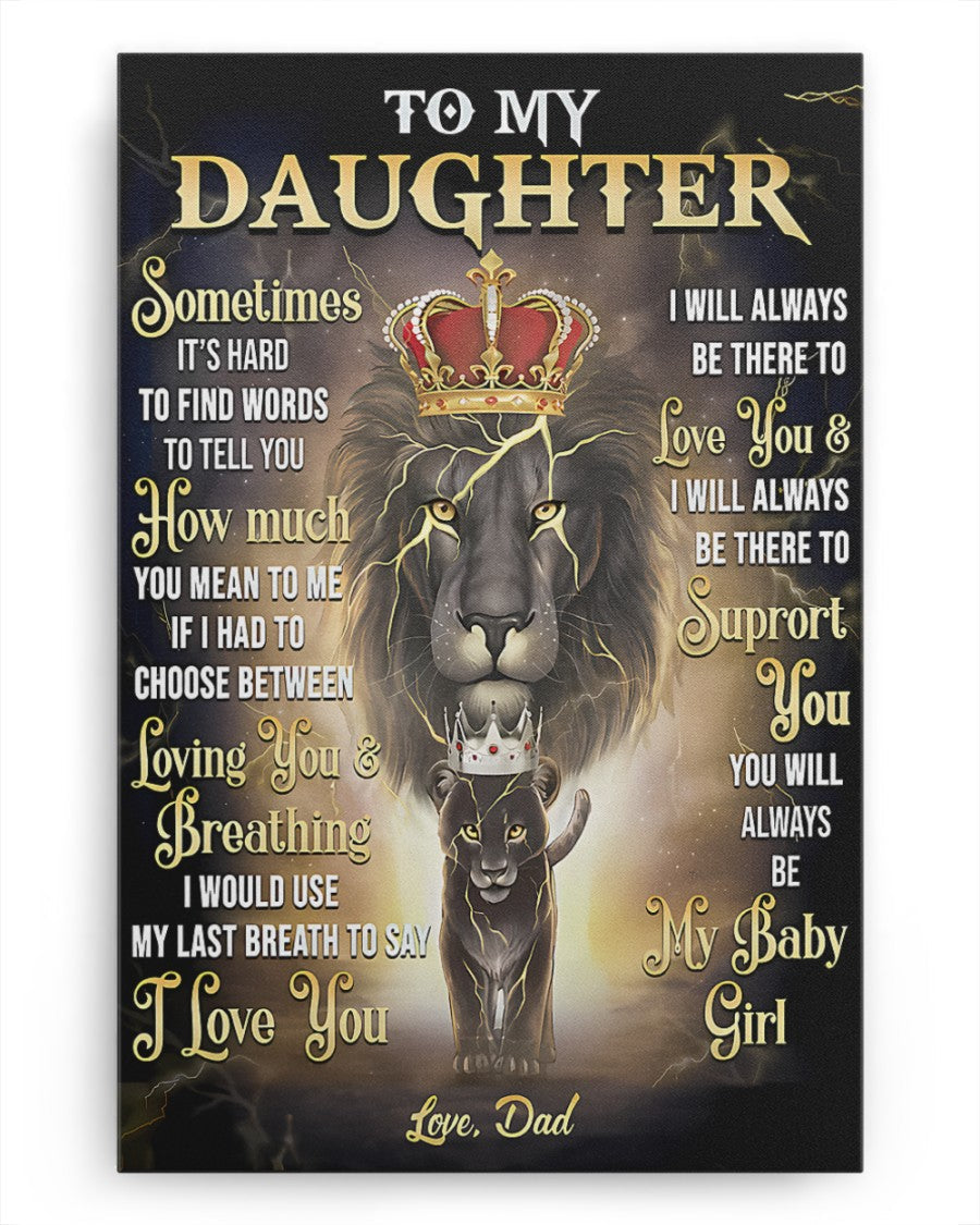 CANVAS FOR DAUGHTER - BEST GIFT FROM DAD - TW07-00 (SKU2604-141)