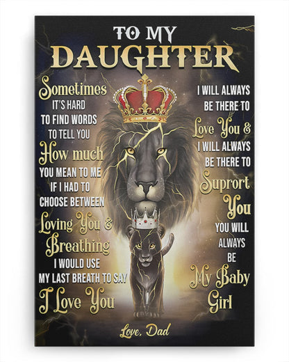 CANVAS FOR DAUGHTER - BEST GIFT FROM DAD - TW07-00 (SKU2604-141)