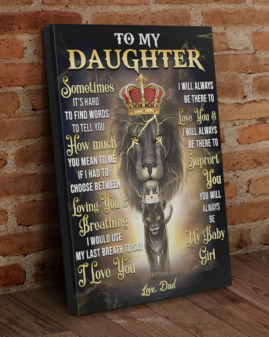 CANVAS FOR DAUGHTER - BEST GIFT FROM DAD - TW07-00 (SKU2604-141)