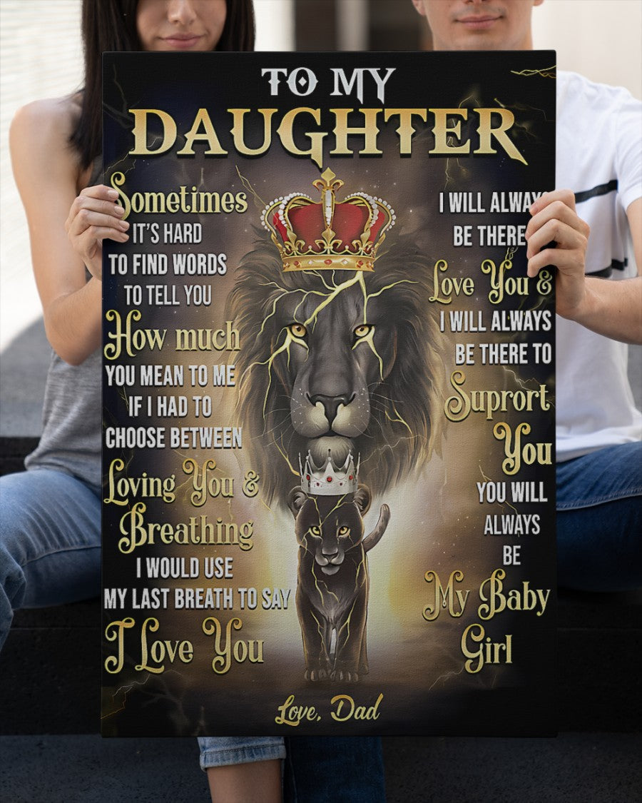 CANVAS FOR DAUGHTER - BEST GIFT FROM DAD - TW07-00 (SKU2604-141)