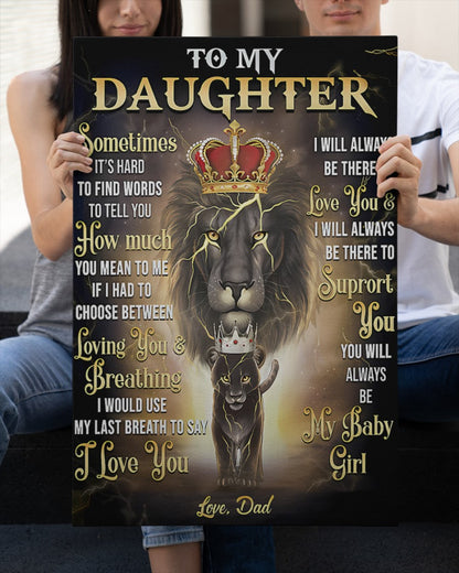 CANVAS FOR DAUGHTER - BEST GIFT FROM DAD - TW07-00 (SKU2604-141)