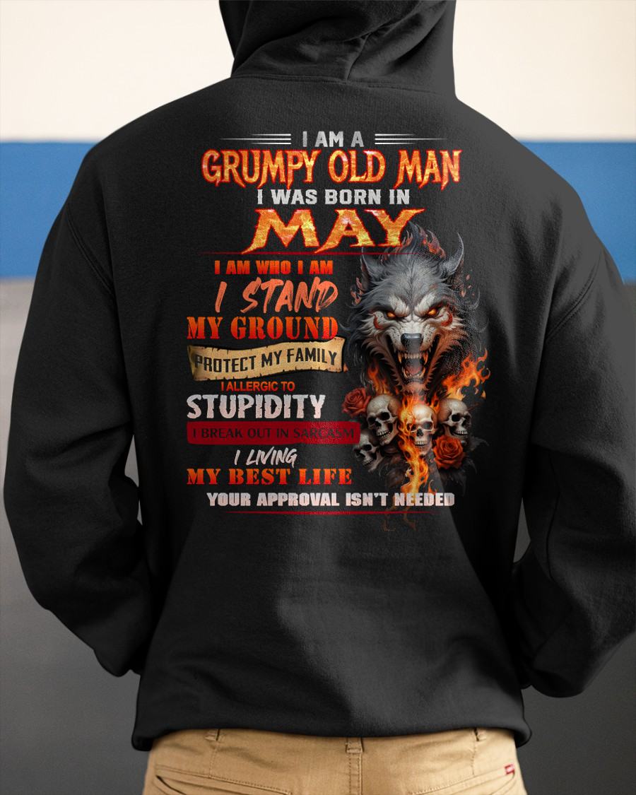 MAY - GRUMPY OLD MAN - BIRTHDAY T-SHIRT FOR MEN - NTTD05 (SKU26T-01132-05)