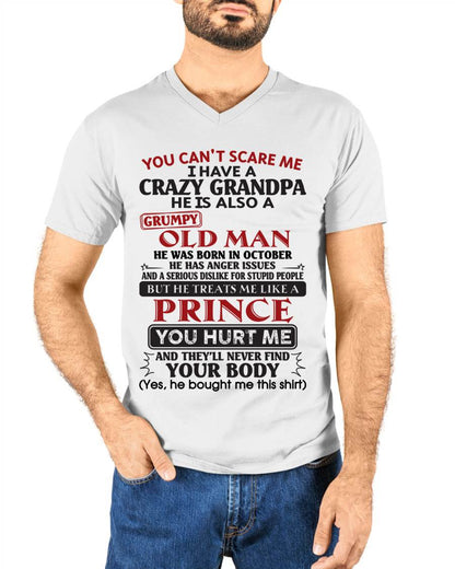 October – You Can’t Scare Me I Have A Crazy Grandpa – Gift For Grandson And Granddaughter From Grandpa – tw0710 (SKU10-186-10)