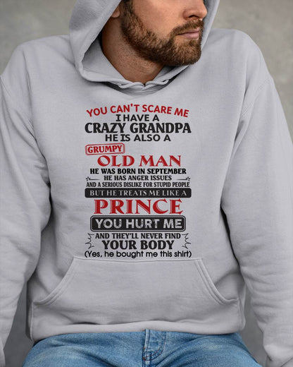 September – You Can’t Scare Me I Have A Crazy Grandpa – Gift For Grandson And Granddaughter From Grandpa – tw0709 (SKU10-186-09)