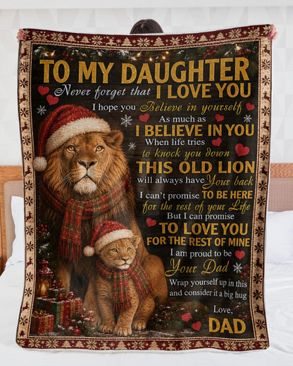 Merry Christmas Blanket Gift for Your Daughter From Dad - Noel (SKU2607-247)