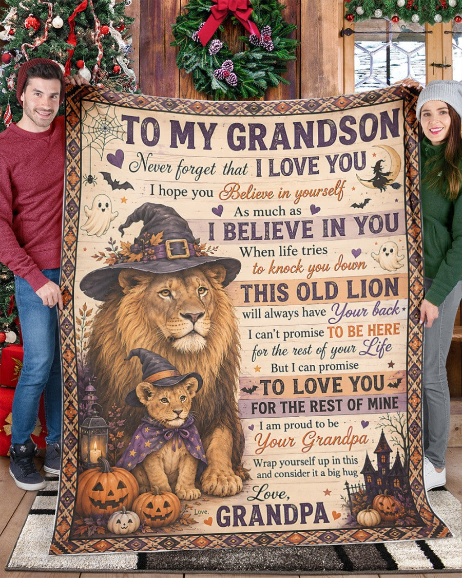 Halloween Blanket Gift for Your Grandson - From Grandpa (SKU2607-243)