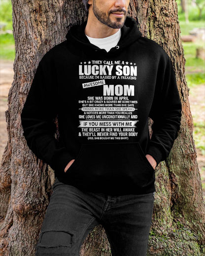 April - Lucky Son Raised By A Freaking Awesome Mom - Perfect gift for your son (SKU2603-179-04)