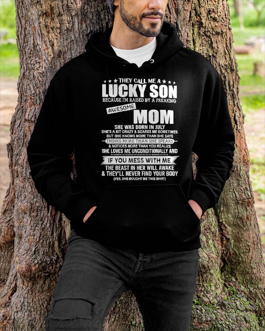 July - Lucky Son Raised By A Freaking Awesome Mom - Perfect gift for your son (SKU2603-179-07)
