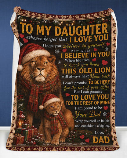 Merry Christmas Blanket Gift for Your Daughter From Dad - Noel (SKU2607-247)