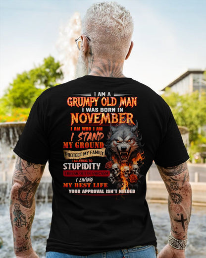 NOVEMBER - GRUMPY OLD MAN - BIRTHDAY T-SHIRT FOR MEN - NTTD11 (SKU26T-01132-11)