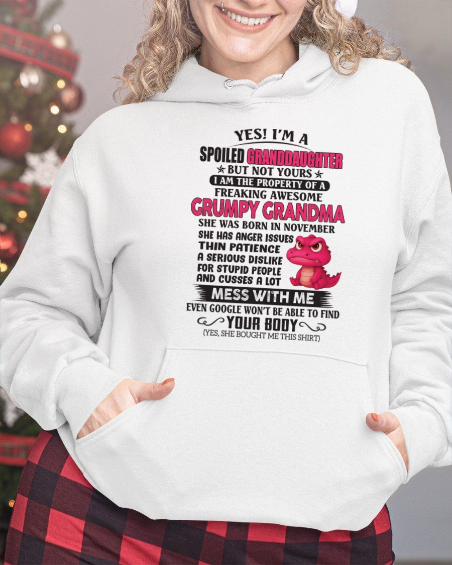 NOVEMBER - YES, I'M A SPOILED GRANDDAUGHTER - GIFT FROM GRANDMA - tw0711 (SKU09-96-11)