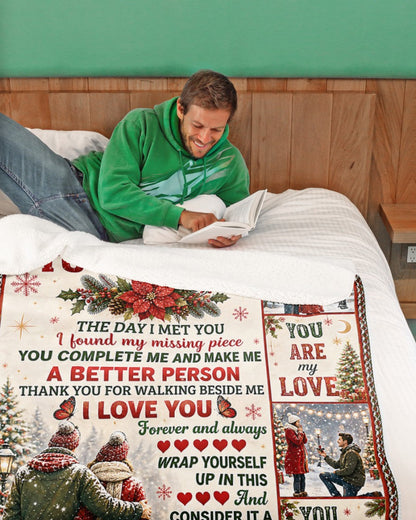Merry Christmas Blanket Gift for Your Wife From Husband - Noel (SKU2607-245)