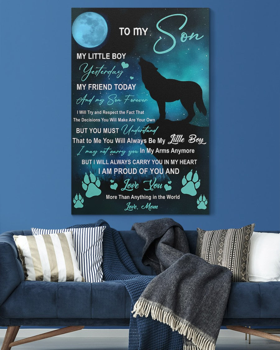 To My Son From Mom Canvas