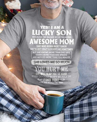 October - Awesome mom - Perfect gift for your Lucky Son (SKU10-100-10)