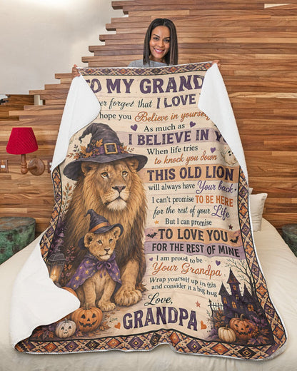 Halloween Blanket Gift for Your Grandson - From Grandpa (SKU2607-243)