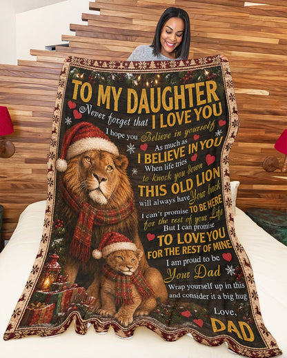 Merry Christmas Blanket Gift for Your Daughter From Dad - Noel (SKU2607-247)