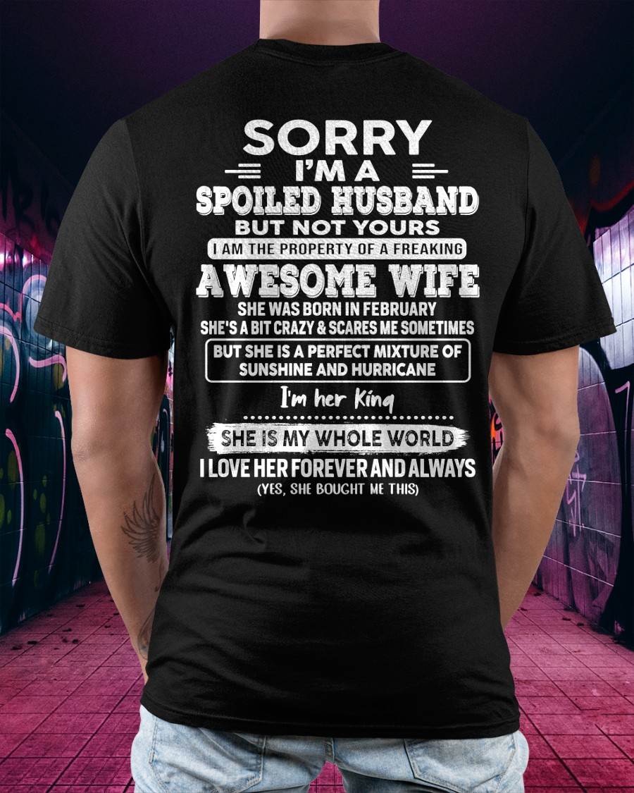 February - Awesome Wife - Perfect gift for your spoiled husband (SKU06-07-02)