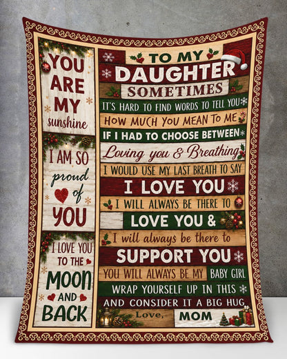 Merry Christmas Blanket Gift for Your Daughter From Mom- Noel (SKU2607-246)