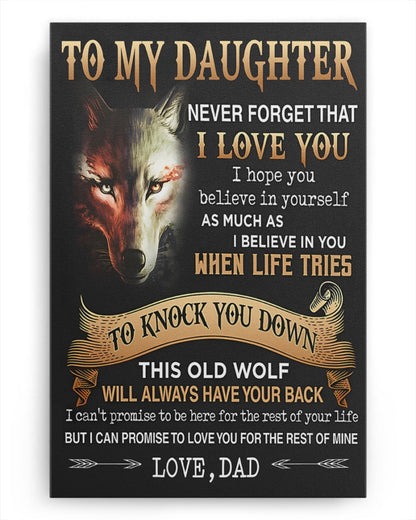 CANVAS FOR DAUGHTER - BEST GIFT FROM DAD - TW07-00 (SKU2605-29)
