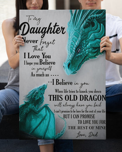 CANVAS FOR DAUGHTER - BEST GIFT FROM DAD - TW07-00 (SKU2605-181)